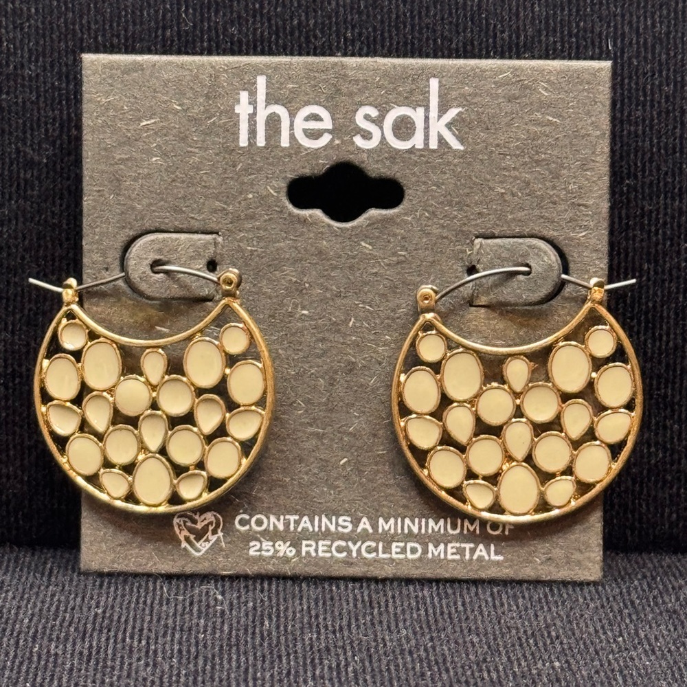 The Sak Gold Bubble Hoop Earrings 1.25 inch approx